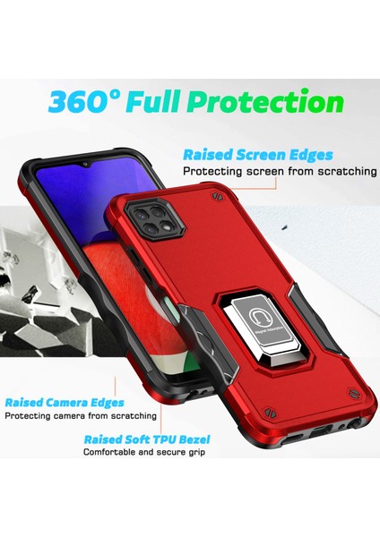 Samsung Galaxy A22 5g Için Metal Halka Tutucu Stand Çift Katmanlı Telefon Koruyucu Kılıf Yeşil (Yurt Dışından) fiyatları