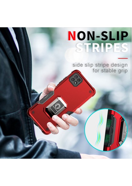 Samsung Galaxy A22 5g Için Metal Halka Tutucu Stand Çift Katmanlı Telefon Koruyucu Kılıf Yeşil (Yurt Dışından) indirimleri