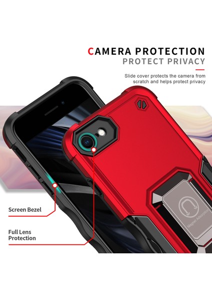 iPhone 6/6s/7/8/iphone Se 2020 Için Metal Halka Tutucu Stand Çift Katmanlı Telefon Koruyucu Kılıf Beyaz (Yurt Dışından) modelleri