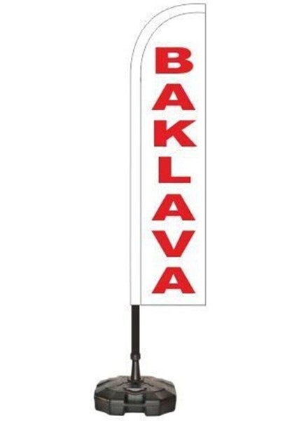 Baklava Temalı Kırmızı Renk Yelken Bayrak