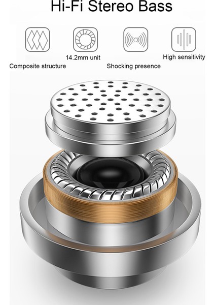 L204 Kablolu Kulaklık Kulak Güçlü Bas Çift Sürücü 3.5mm Spor Stereo Kulakiçi Mıc ile Cep Telefonu İçin (Yurt Dışından)