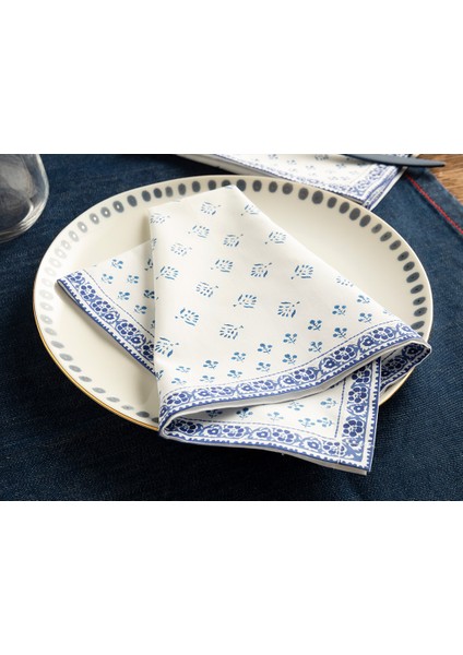 Braid Dots Pamuk 2'li Misafir Peçetesi 40 x 40 cm Mavi - Lacivert fiyatları