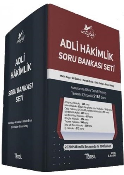 2021 Imtiyaz - Adli Hakimlik Soru Bankası Seti (11 Kitap Takım) - Metin Kaya