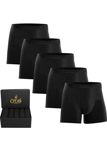 Erkek Modal Boxer 5'li Paket Pamuklu Esnek Kumaş Premium Özel Hediye Kutusunda, İç Giyim, Çamaşır