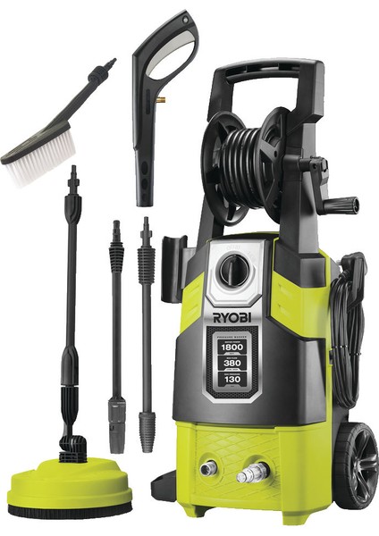 Basınçlı Yıkama Makinesi Elektrikli 130 Bar 1800 W 5 Parça Setli Zemin ve Araç Yıkama Fırçası