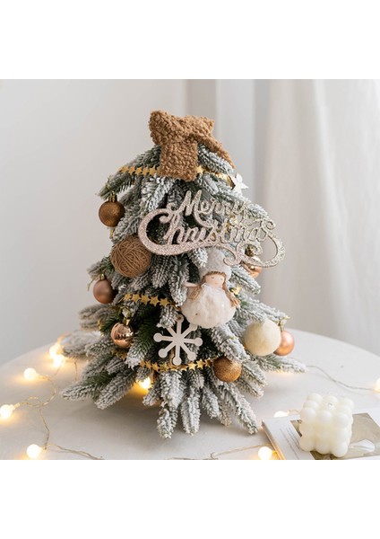 Nordic Tarzı Pe Noel Ağacı Masa Şömine Yemek Odası Parti Noel Ağaçları ile Kahverengi Dekor (Yurt Dışından) fiyatları