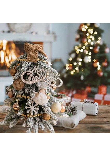 Nordic Tarzı Pe Noel Ağacı Masa Şömine Yemek Odası Parti Noel Ağaçları ile Kahverengi Dekor (Yurt Dışından) fırsatları