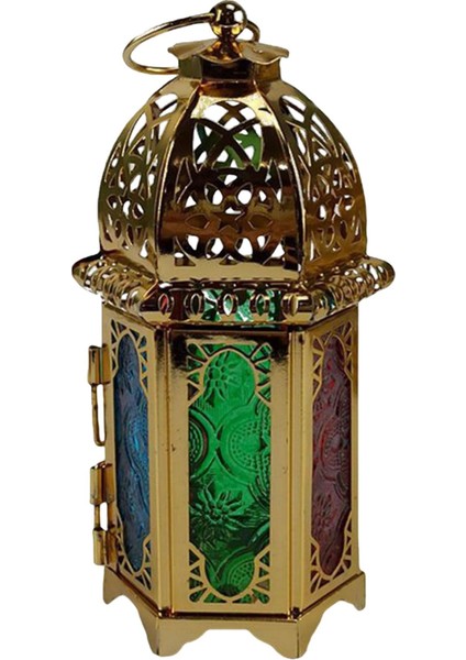 Demir Mumluk Fener Rüzgar Lambası Bahçe Altın Renkli (Yurt Dışından)