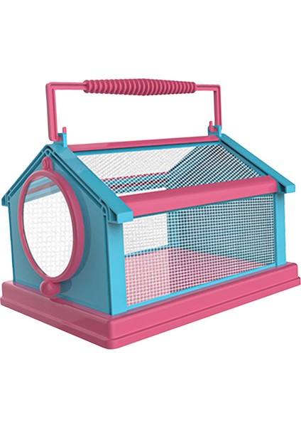 Katlanır Böcek Kelebek Habitat Kafesi Taşıma Kolu ile Tırtıllar Mavi Pembe (Yurt Dışından)