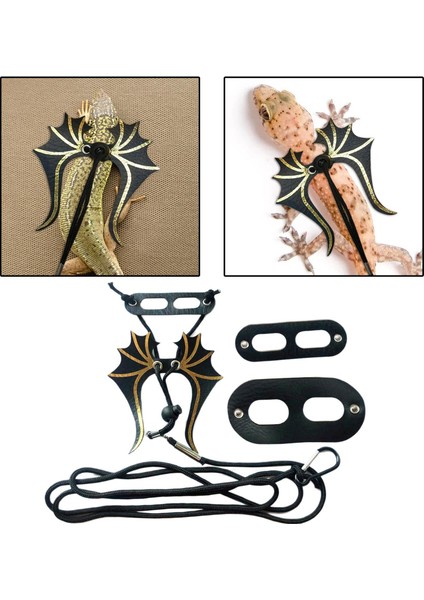 Gecko Amfibi Pet Hayvanlar Için Ayarlanabilir Kertenkele Leash 3 Boyutlu Çekiş Halatı (Yurt Dışından) modelleri