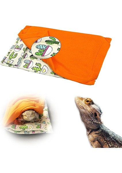 Sürüngen Uyku Tulumu Yumuşak Pad Küçük Pet Hayvan Rat Gecko Yatak Gizle Barınak Bej ve Turuncu (Yurt Dışından) fiyatları