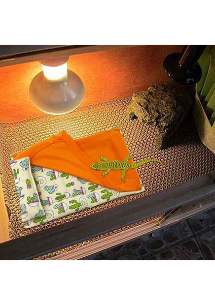 Sürüngen Uyku Tulumu Yumuşak Pad Küçük Pet Hayvan Rat Gecko Yatak Gizle Barınak Bej ve Turuncu (Yurt Dışından) modelleri