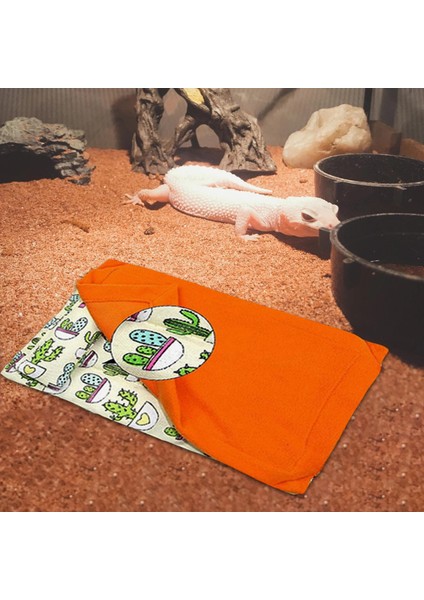 Sürüngen Uyku Tulumu Yumuşak Pad Küçük Pet Hayvan Rat Gecko Yatak Gizle Barınak Bej ve Turuncu (Yurt Dışından) fırsatları