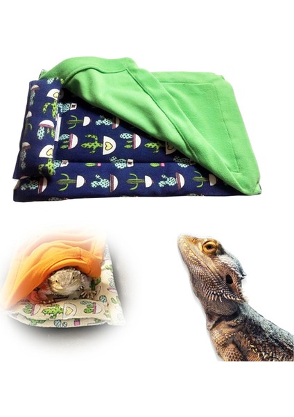 Sürüngen Uyku Tulumu Yumuşak Pad Küçük Pet Hayvan Rat Gecko Yatak Gizle Barınak Mavi ve Yeşil (Yurt Dışından) modelleri