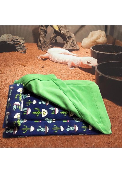 Sürüngen Uyku Tulumu Yumuşak Pad Küçük Pet Hayvan Rat Gecko Yatak Gizle Barınak Mavi ve Yeşil (Yurt Dışından) fırsatları