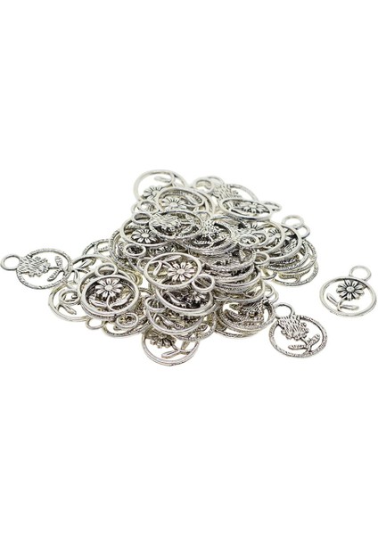 50 Parça Antiqued Gümüş Alaşım Papatya Çiçek Charms Kolye Dıy Kolye (Yurt Dışından) fiyatları