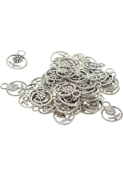 50 Parça Antiqued Gümüş Alaşım Papatya Çiçek Charms Kolye Dıy Kolye (Yurt Dışından) fırsatları