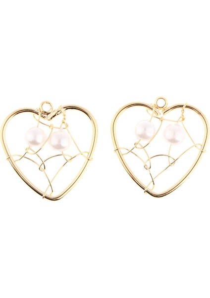 2 Inci Charms Kalp Yıldız Şekli Kolye Takı Yapımı Dıy Kolye Küpe (Yurt Dışından)