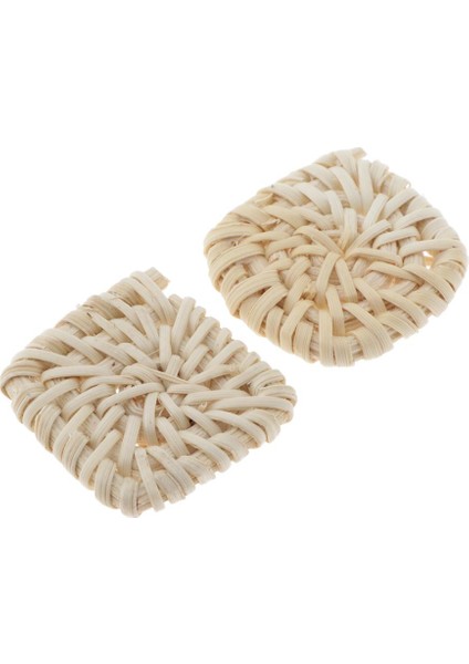 1 Çift Rattan Dokuma Charms Kolye Küpe Bulguları Kare 3cm (Yurt Dışından)
