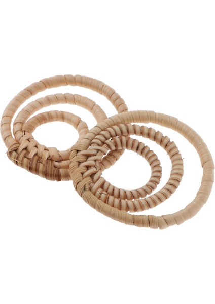 1 Çift Rattan Dokuma Charms Kolye Küpe Bulguları Yuvarlak Üç Daire 4 cm Yuvarlak Üç Daire 4 cm (Yurt Dışından)