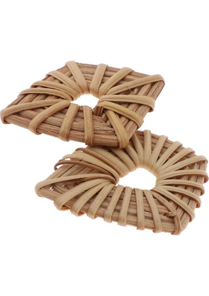 1 Çift Rattan Dokuma Charms Kolye Küpe Bulguları Rhombus Yüzük 53X40MM (Yurt Dışından)
