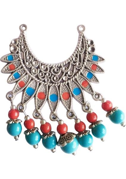 Ulusal Stil Boncuklu Püskül Charms Kolye Dıy Kolye Takı Kırmızı Mavi (Yurt Dışından) fiyatları