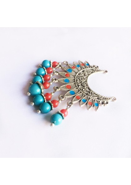 Ulusal Stil Boncuklu Püskül Charms Kolye Dıy Kolye Takı Kırmızı Mavi (Yurt Dışından) fırsatları