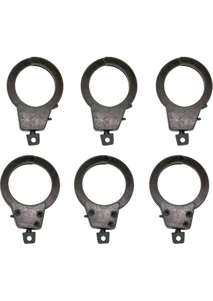 6 Adet Punk Manşetleri Anahtarlık Anahtarlık Tutunabilir Anahtarlık Yüzükler Çanta Çanta Araba Siyah (Yurt Dışından)