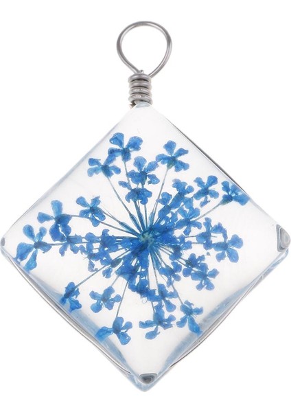 1 Parça Kurutulmuş Çiçek Kristal Kolye Cam Kolye Dıy Takı Koyu Mavi (Yurt Dışından)