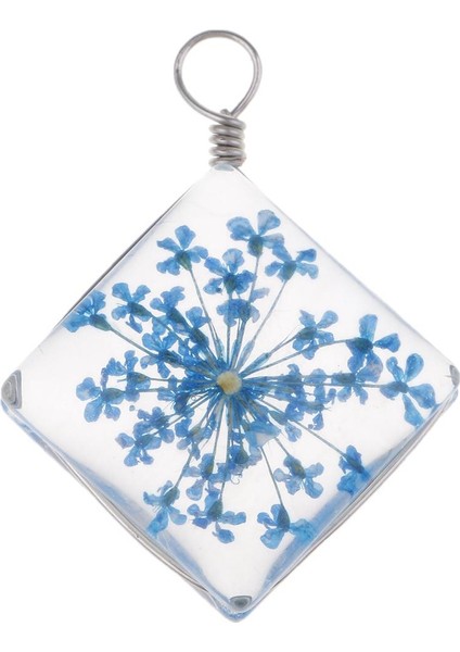 1 Parça Kurutulmuş Çiçek Kristal Kolye Cam Kolye Dıy Takı Koyu Mavi (Yurt Dışından) fiyatları