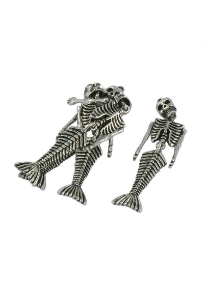 4 Parça Tibet Gümüş Alaşım Cadılar Bayramı Iskeleti Charms Kolye 75X19MM (Yurt Dışından)