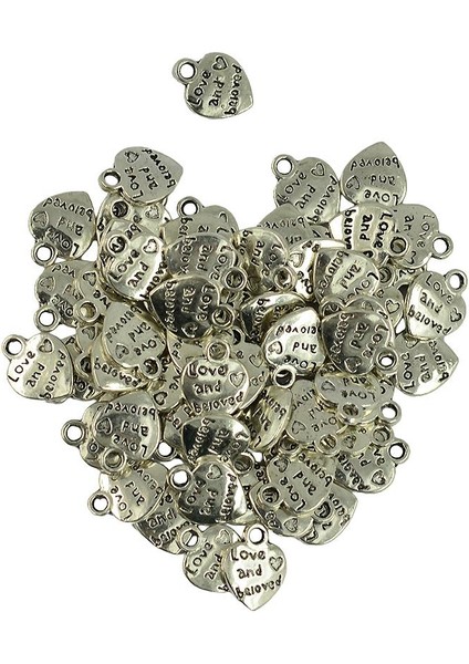 50 Adet Aşk ve Sevgili Kalp Kolye Charms Kolye Bilezik Zanaat Dıy Için (Yurt Dışından)