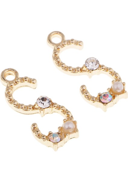 10 Parça Alaşım Inci Kristal Harfler Tasarım Kolye Takı Yapımı Charms S (Yurt Dışından) modelleri