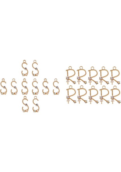 10 Parça Alaşım Inci Kristal Harfler Tasarım Kolye Takı Yapımı Charms S (Yurt Dışından) fırsatları