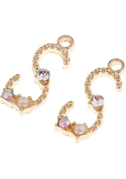 10 Parça Alaşım Inci Kristal Harfler Tasarım Kolye Takı Yapımı Charms S (Yurt Dışından) indirimleri