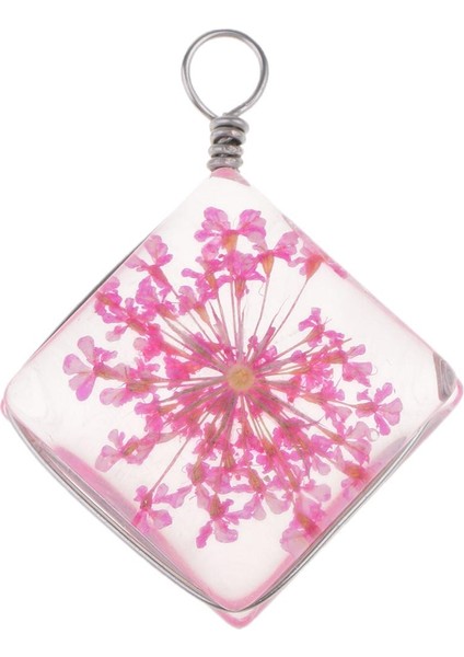 1 Parça Kurutulmuş Çiçek Kristal Kolye Cam Kolye Dıy Takı Pembe (Yurt Dışından) modelleri