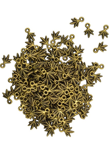 100X Pirinç Yaprak Kolye Charms Dıy Bilezik Zanaat Takı Yapımı Aksesuarları (Yurt Dışından)