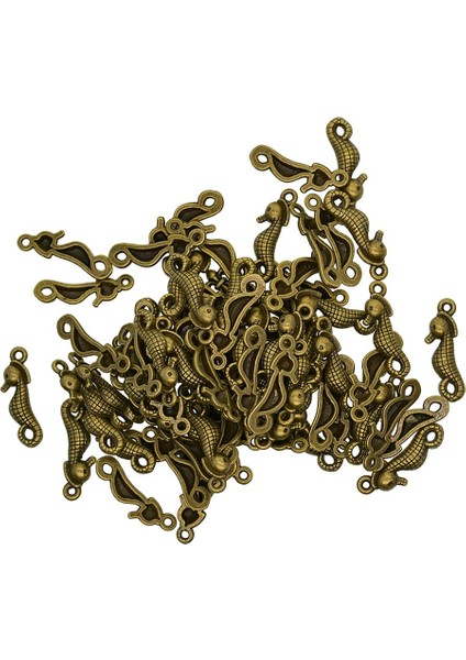 100 Adet Deniz At Kolye Antik Bronz Dıy Takı Kolye Charms Kazançları (Yurt Dışından)