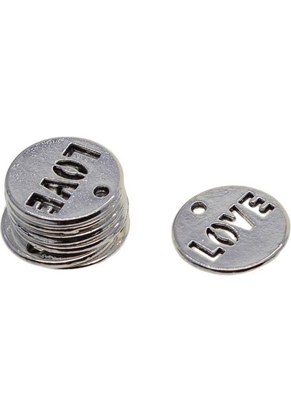 50X Vinatge Aşk Mektubu Hollow Dangle Charms Yuvarlak Etiketler Dıy Takı Bulguları (Yurt Dışından) fırsatları