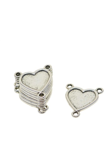 20 Adet Çinko Alaşım Kalp Charms Kolye Takı Dıy Charms Konnektörler El Sanatları (Yurt Dışından)