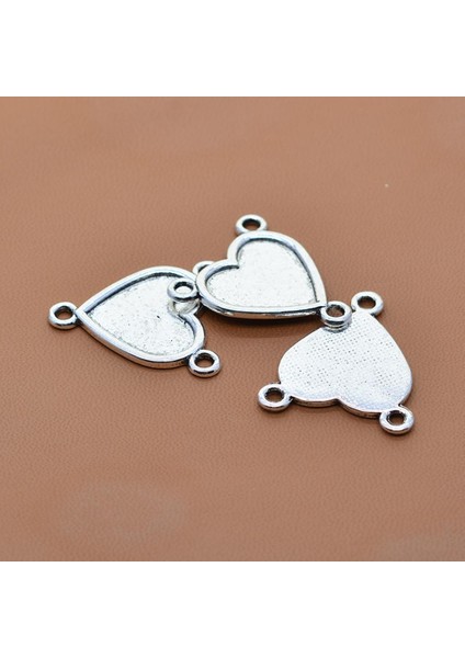 20 Adet Çinko Alaşım Kalp Charms Kolye Takı Dıy Charms Konnektörler El Sanatları (Yurt Dışından) fırsatları
