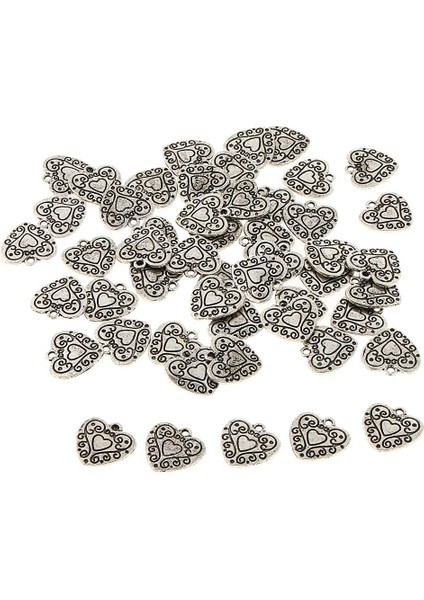 50 Adet Antik Gümüş Kalp Takı Charms Kolye Carfts Dıy Bulma Tibet Tarzı 1 (Yurt Dışından) fırsatları