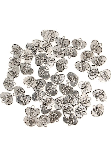 Çok Tibet Gümüş Moda Kalp Charms Kolye Dıy El Sanatları Takı Yapımı Stil 3 (Yurt Dışından)