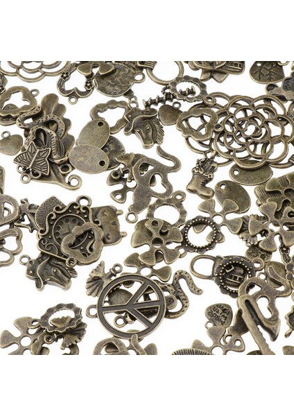 60 Parça Vintage Karışık Toplu Hollow Charm Kolye Takı Dıy Yapımı Craft 1 (Yurt Dışından)