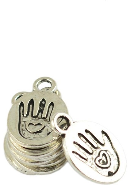 50 Piece Gümüş Kaplama ile Yapılan Kalp Etiket Charm Kolye Dıy Oval (Yurt Dışından) fiyatları