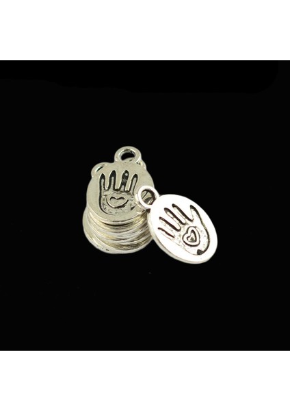 50 Piece Gümüş Kaplama ile Yapılan Kalp Etiket Charm Kolye Dıy Oval (Yurt Dışından) modelleri