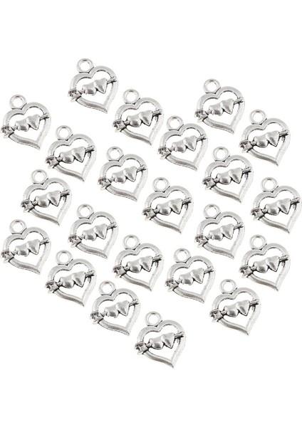 20X Aşk Kalp Şekli Charms Kolye Dıy Gerdanlık Kolye Bilezik Takı (Yurt Dışından)