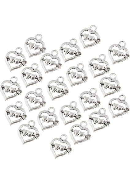 20X Aşk Kalp Şekli Charms Kolye Dıy Gerdanlık Kolye Bilezik Takı (Yurt Dışından) fiyatları