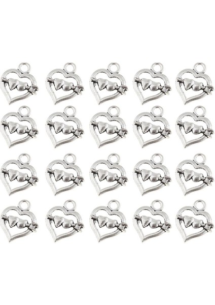 20X Aşk Kalp Şekli Charms Kolye Dıy Gerdanlık Kolye Bilezik Takı (Yurt Dışından) indirimleri