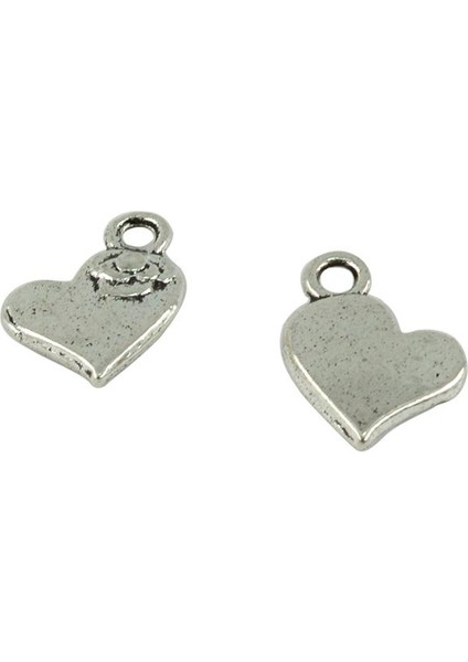 100 Adet Kalp Şekli Pendnat Charms Dıy Takı El Sanatları 3D Gül Çiçek Charms (Yurt Dışından)